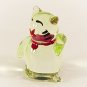 Hand Blown Glass Green Kitty Miniature Glass Animal Figurines Thai Gifts