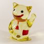 Hand Blown Glass Yellow Kitty Miniature Glass Animal Figurines Thai Gifts