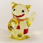 Hand Blown Glass Yellow Kitty Miniature Glass Animal Figurines Thai Gifts