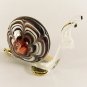Hand Blown Glass Red Snail Gilt Miniature Glass Animal Figurines Thai Gifts