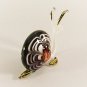 Hand Blown Glass Red Snail Gilt Miniature Glass Animal Figurines Thai Gifts