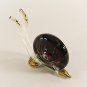 Hand Blown Glass Red Snail Gilt Miniature Glass Animal Figurines Thai Gifts