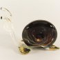 Hand Blown Glass Red Snail Gilt Miniature Glass Animal Figurines Thai Gifts