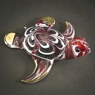 Hand Blown Glass Red Turtle Gilt Art Glass Animal Figurines Thai Gifts