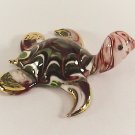 Hand Blown Glass Red Turtle Gilt #2 Art Glass Animal Figurines Thai Gifts