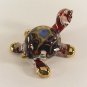 Hand Blown Glass Red-Yellow Turtle Gilt Art Glass Animal Figurines Thai Gifts