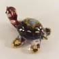 Hand Blown Glass Red-Yellow Turtle Gilt Art Glass Animal Figurines Thai Gifts
