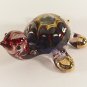 Hand Blown Glass Red-Yellow Turtle Gilt Art Glass Animal Figurines Thai Gifts