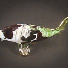 Hand Blown Glass Red-Green Carp (Koi) Fish Gilt #2