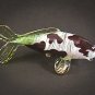 Hand Blown Glass Red-Green Carp (Koi) Fish Gilt #2