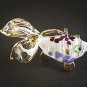 Hand Blown Glass Red-Blue Fish Gilt #6 Art Glass Animal Figurines Thai Gifts