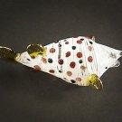 Hand Blown Glass Red & Black Dot Puffer Fish Gilt Miniature Glass Animal Figurines Thai Gifts