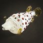 Hand Blown Glass Red & Black Dot Puffer Fish Gilt Miniature Glass Animal Figurines Thai Gifts