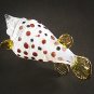 Hand Blown Glass Red & Black Dot Puffer Fish Gilt Miniature Glass Animal Figurines Thai Gifts