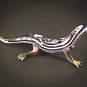 Hand Blown Glass Blue-Red Chameleon Gilt Art Glass Animal Figurines Thai Gifts