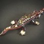 Hand Blown Glass Red-Yellow Crocodile (Alligator) Gilt Art Glass Animal Figurines Thai Gifts