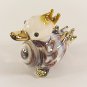 Hand Blown Glass Red-Blue Duck Gilt Art Glass Animal Figurines Thai Gifts