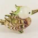 Hand Blown Glass Red-Green Duck Gilt Art Glass Animal Figurines Thai Gifts