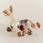 Hand Blown Glass Blue-Red Cat Gilt #3 Art Glass Animal Figurines Thai Gifts