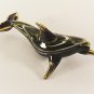 Hand Blown Glass Yellow Dolphin Gilt Art Glass Animal Figurines Thai Gifts