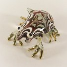 Hand Blown Glass Red Frog Gilt Miniature Glass Animal Figurines Thai Gifts