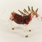 Hand Blown Glass Red White Stripe Horse Gilt Art Glass Figurines Animals Thai Gifts