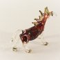 Hand Blown Glass Red White Stripe Horse Gilt Art Glass Figurines Animals Thai Gifts