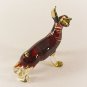 Hand Blown Glass Red Stripe Chihuahua Dog Gilt Art Glass Animal Figurines Thai Gifts