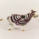 Hand Blown Glass Red Goat Gilt Art Glass Animal Figurines Thai Gifts