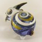 Hand Blown Glass Blue-Yellow Goat Gilt Miniature Glass Animal Figurines Thai Gifts