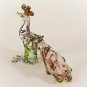 Hand Blown Glass Colorful Peacock Gilt Art Glass Figurines Animals Thai Gifts