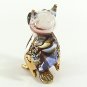 Hand Blown Glass Red-Blue Owl Gilt Miniature Glass Animal Figurines Thai Gifts