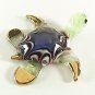 Hand Blown Glass Red-Green Turtle Gilt Art Glass Animal Figurines Thai Gifts