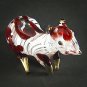 Hand Blown Glass Red Mouse Gilt #2 Art Glass Animal Figurines Thai Gifts
