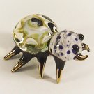 Hand Blown Glass Yellow Spider Gilt #3 Miniature Glass Animal Figurines Thai Gifts