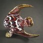 Hand Blown Glass NS-Red Fish Gilt Art Glass Animal Figurines Thai Gifts