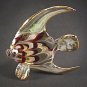 Hand Blown Glass NS-Red-Green Fish Gilt Art Glass Animal Figurines Thai Gifts