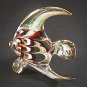 Hand Blown Glass NS-Red-Green Fish Gilt Art Glass Animal Figurines Thai Gifts