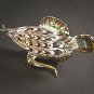 Hand Blown Glass Red-Green Catfish Gilt Art Glass Animal Figurines Thai Gifts