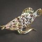 Hand Blown Glass Red-Green Catfish Gilt Art Glass Animal Figurines Thai Gifts