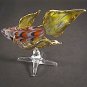 Hand Blown Glass Orange-Yellow Fish Gilt (with a base) Art Glass Animal Figurines Thai Gifts