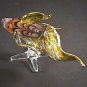 Hand Blown Glass Orange-Yellow Fish Gilt (with a base) #2 Art Glass Animal Figurines Thai Gifts
