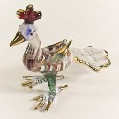 Hand Blown Glass Red-Green-Blue Peacock Gilt Art Glass Animal Figurines Thai Gifts