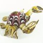 Hand Blown Glass Red-Yellow Crab Gilt #3 Art Glass Animal Figurines Thai Gifts