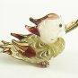 Hand Blown Glass Red-Green Duck Gilt #2 Miniature Glass Animal Figurines Thai Gifts