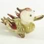 Hand Blown Glass Red-Green Duck Gilt #2 Miniature Glass Animal Figurines Thai Gifts