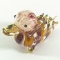 Hand Blown Glass Red-Yellow Duck Gilt Miniature Glass Animal Figurines Thai Gifts