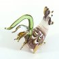Hand Blown Glass Red-Yellow-Green Rooster Chicken Gilt Art Glass Animal Figurines Thai Gifts