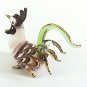Hand Blown Glass Red-Yellow-Green Rooster Chicken Gilt Art Glass Animal Figurines Thai Gifts