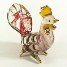 Hand Blown Glass Red-Green Hen Chicken Gilt #2 Art Glass Animal Figurines Thai Gifts